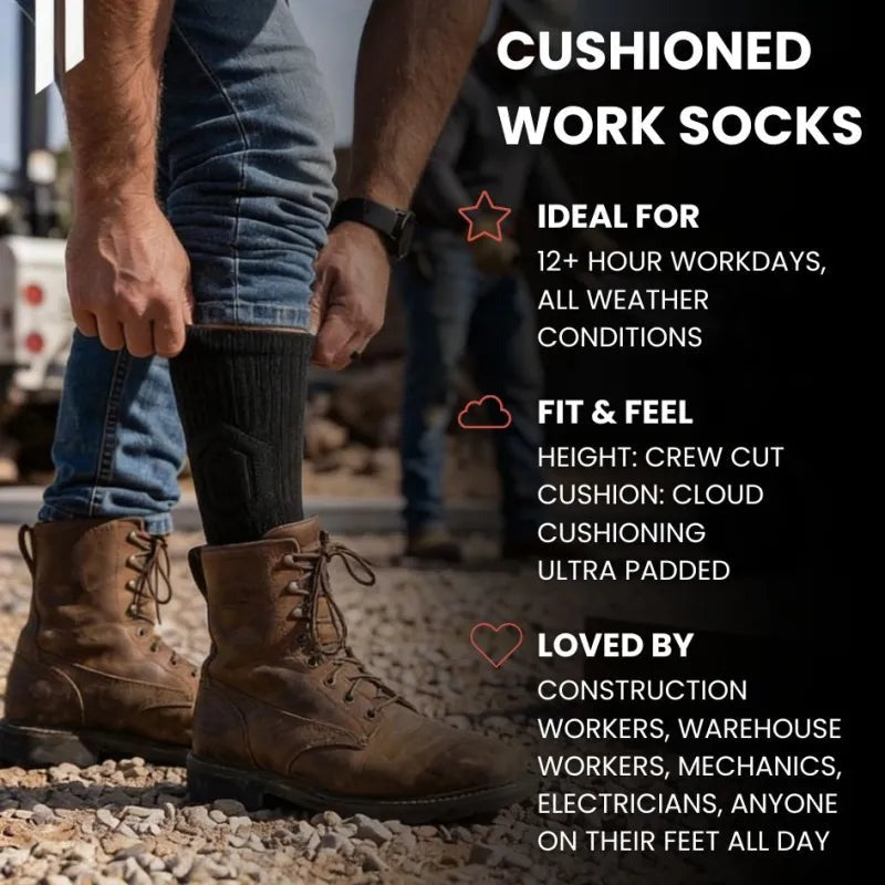 Cushioned work socks